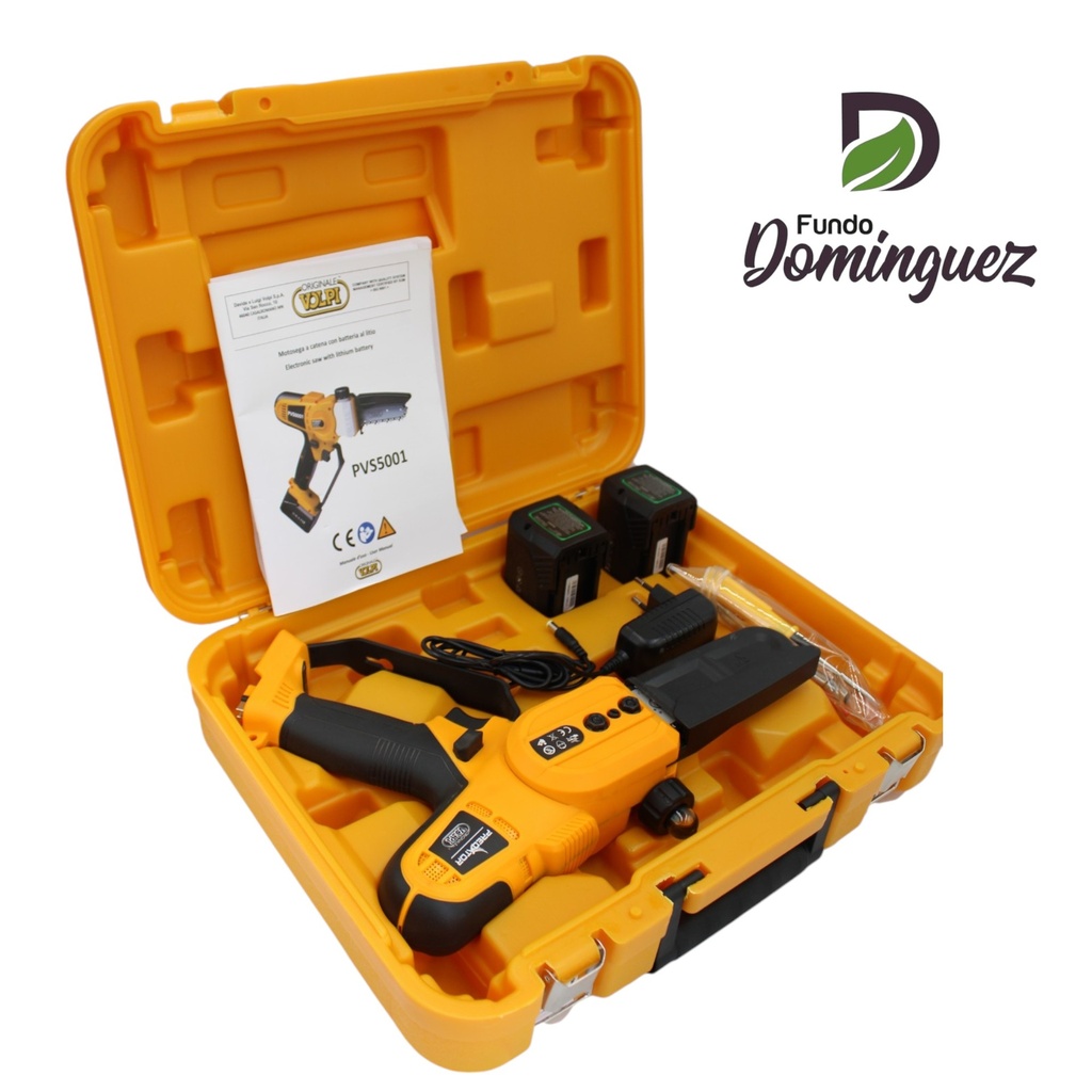 PODADOR MINI MOTOSIERRA ELECTRICA BAT. LITIO  14,4 V 4,0Ah DI./ CORTE 80MM  VOLPI  / PVS5001
