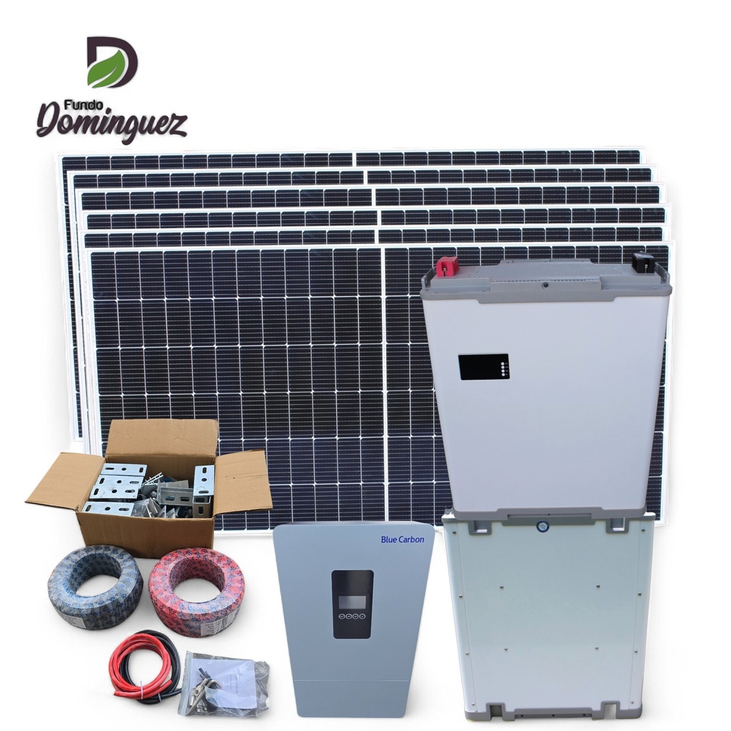 KIT PANEL SOLAR 550W*6pcs BATERIA LITHIUM 48V300H. INVERSOR 220V 48V/6KW Y ACCESORIOS / BTC-48-300H/PS